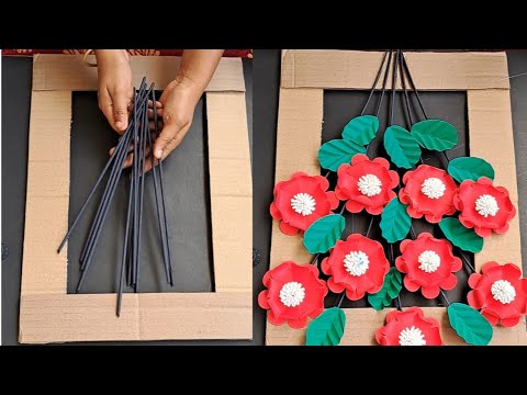 Awesome Home Decoration Craft idea | Waste cardboard using Room decor  | Best Paper Flower decor diy