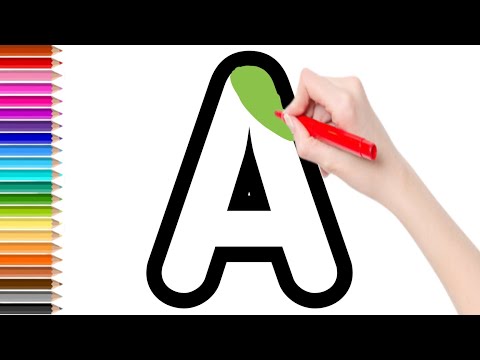 A to Z, Kids rhymes, collection for writing along dotted lines for toddler, Alphabet, ABC song, ABCD