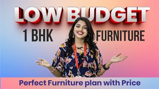 Low Budget 1 BHK Furniture Design with Price in India | Perfect Furniture plan with Price