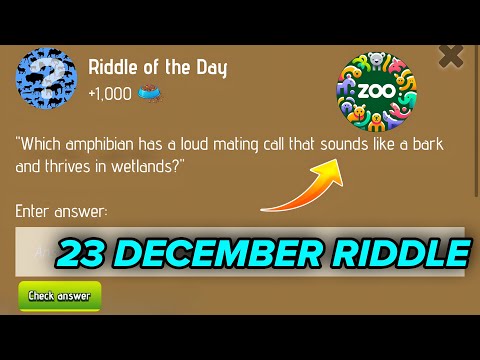 Riddle Of The Day Zoo 22 December | Zoo Riddle Of The Day 22 December | Riddle Of The Day Code Zoo