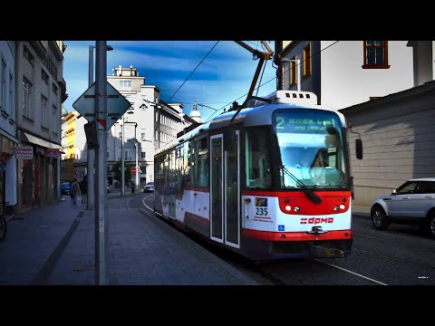 Czech Republic, Olomouc, tram 2 ride from U Dómu to U Kovárny