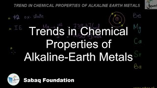 Trends in Chemical Properties of Alkaline-Earth Metals