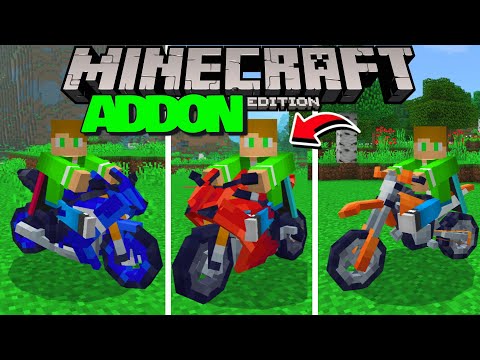 NOVO ADDON/MOD DE MOTOS INCRÍVEIS NO MINECRAFT PE 1.21! (MINECRAFT BEDROCK)