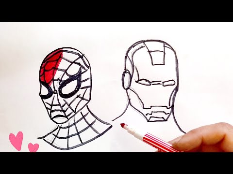 Spiderman vs Iron man coloring Pages and drawing for kids #forkids how to color for Kids