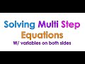 Solving Multi-Step Equations with Variables on Both Sides