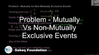 Problem - Mutually Vs Non-Mutually Exclusive Events