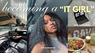7AM “It Girl” Morning Routine| Becoming Her✨ Soft Productivity, Yoga + Vision Board Ideas