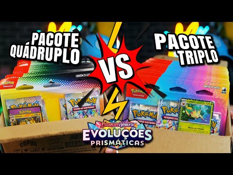 Batalha de Evoluções Prismáticas. Abri uma CAIXA 📦 de Pacotes Triplos e Pacotes Quádruplos!