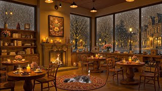 Crackling Flames & Smooth Jazz Vibes ☕Relaxing Jazz Instrumental Music to Work, Study, Focus