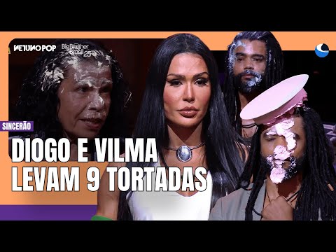 4º Sincerão | Diogo leva 6 tortadas na cara, Vilma rebate Giovanna e vira alvo até de Joselma