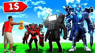 Comprando TODOS LOS TITANES Por 1$ En GTA 5 !! (Skibidi Toilet mod)