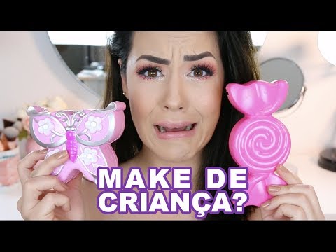 DESAFIO MAKE USANDO MAQUIAGEM DE CRIANÇA | FULL FACE USING ONLY KIDS MAKEUP #Challenge