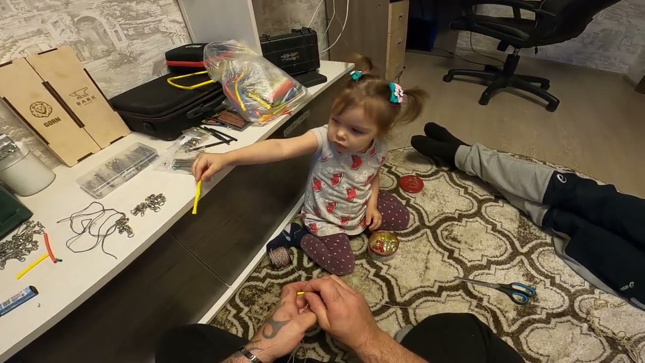 Продольный перемёт на налима, сборка семейным подрядом