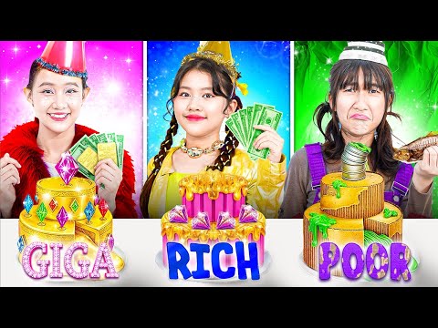 Rich vs Poor vs Giga Rich Girl! Who Threw The Best Birthday Party?