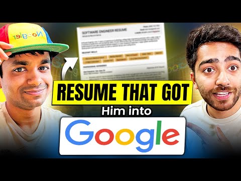 The RESUME That Got Him Into GOOGLE 🚀