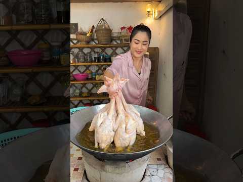 Mommy cook fry deep fried chickens 🐓👩‍🍳