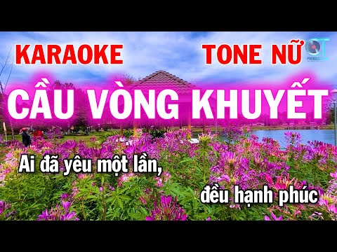 karaoke cầu vòng khuyết beat chuẩn tone nữ | karaoke làng hoa