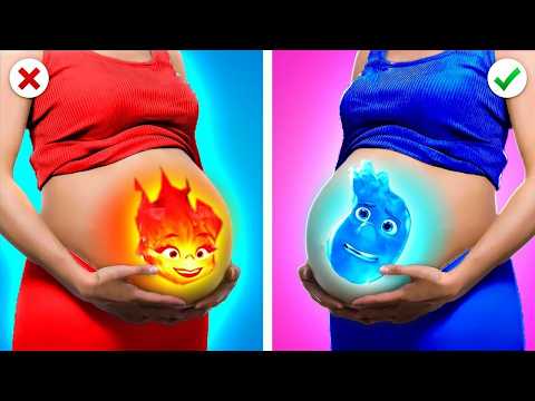 ¡Ember 🔥y Wade 💦 de Elementos tienen hijos! * Trucos para Padres de Fuego vs Agua* ¡Por Kaboom Zoom!