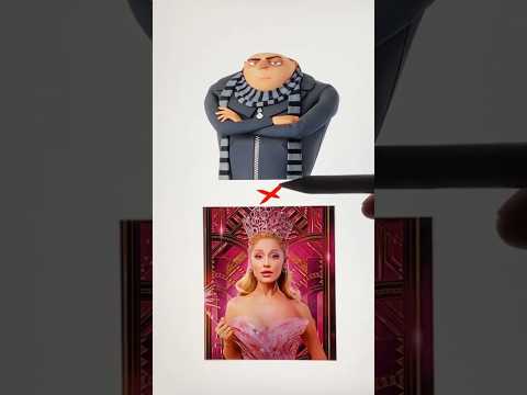 Gru as Glinda #wicked #minions #art #digitalart #shorts