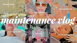 extreme BEAUTY MAINTENANCE ROUTINE 🫧🎀 removing lip filler, nail appointment, facial, self care vlog