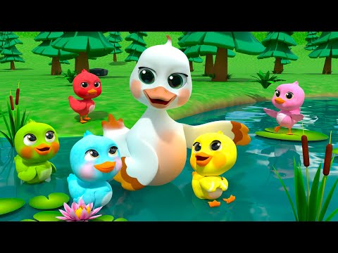 Five Little Ducks Song with Colors | Newborn Baby Songs & Nursery Rhymes