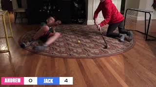 BLOWOUT?! KNEE HOCKEY GAME 2! Jack vs Andrew