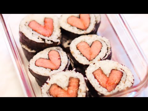 Valentine’s Day Kimbap! Made with only 8 ingredients and in less than 10 minutes!