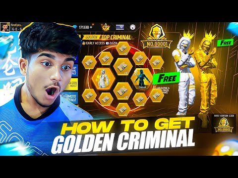 How To Get New GOLDEN CRIMINAL Bundle FREE 🔥 Golden Criminal Ring Event Free Fire || FireEyes Gaming