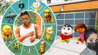 Franklin Gets Brain Root Superpowers | Shinchan & DoraBuji - GTA 5