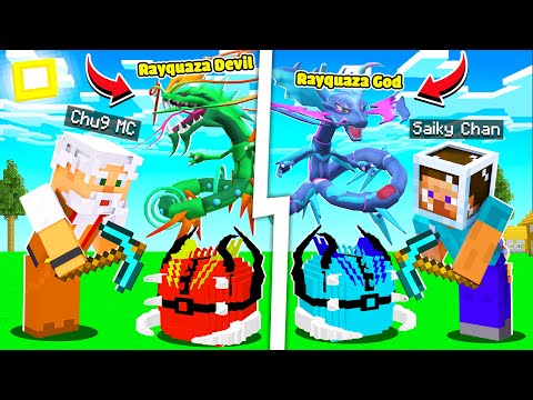 CHÚ 9 VÀ SAIKY ĐẬP 1000🎁 LUCKY BLOCK RAYQUAZA ÁC QUỶ😈RAYQUAZA THỦY LONG TRONG MINECRAFT PIXELMON😱!!