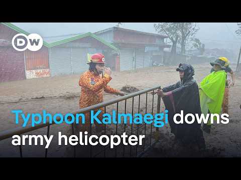 YouTube video thumbnail: Typhoon Kalmaegi Causes Fatal Helicopter Crash, Leaves Flood Survivors Trapped on Roofs