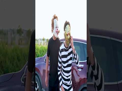 Killer Clown Surprises Chucky & Police with Car Ride Chase! #shorts