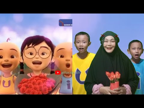 Tiru Aksi Upin Ipin || Upin Ipin Dan Teman - Teman Bertemu Cek Bidadari Yang Cantik