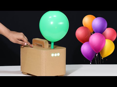 How To Make a Balloon Air Pump Machine Form Cardboard! DIY Air Pump Machine