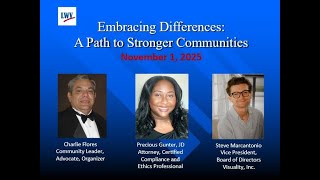 Embracing Differences: A Path to Stronger Communities, November 1, 2025.