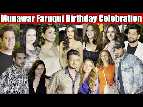 Munawar Faruqui Birthday Party 2025 Wife Mehzabeen, Aly Goni, Jasmin Bhasin, Karan-Tejasswi, Roshni