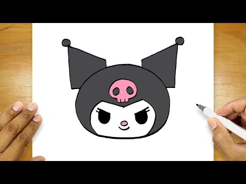 How To Draw Cute Kuromi Face | Kuromi Drawing Easy Face