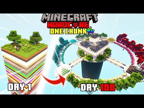 สุ่มบล็อกในแต่ละชั้น!! กับการเอาชีวิตรอด 100 วัน ใน Minecraft Hardcore ONE CHUNK !!