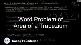 Word Problem of Area of a Trapezium