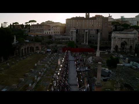 YouTube video thumbnail: Dolce & Gabbana Bring High Fashion to Sites in Rome
