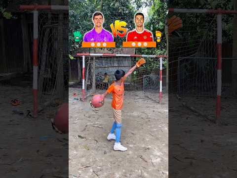 Courtois 🆚 Ronaldo 1v1 challenge ⁉️⚽️🔥🤯#shorts #football #trending #ronaldo #goalkeeper