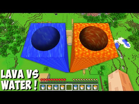 What is HIDDEN inside THE TALLEST LAVA vs WATER TUNNEL in Minecraft? I found THE BIGGEST PIT!