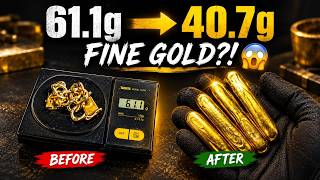 HOW MUCH GOLD IS REALLY IN 61.1g? 😱 | 40.7g FINE GOLD! 🔥