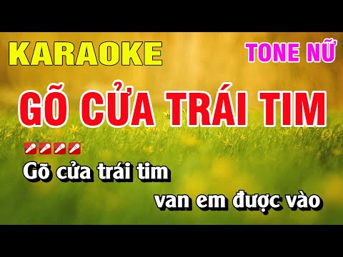 Karaoke Gõ Cửa Trái Tim Tone Nữ Nhạc Sống | Nguyễn Linh