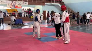 Hamza ( bleu) VS Nabil ( red) Taekwondo fight for National games Trial 2025