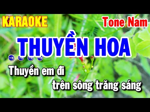 Karaoke Thuyền Hoa Tone Nam Nhạc Sống Cha Cha Dễ Hát | Thanh Hải