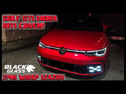 GOLF 8 GTI U VATRENOJ CRVENOJ FOLIJI - PRESVUKLI GA ZA 24 SATA!