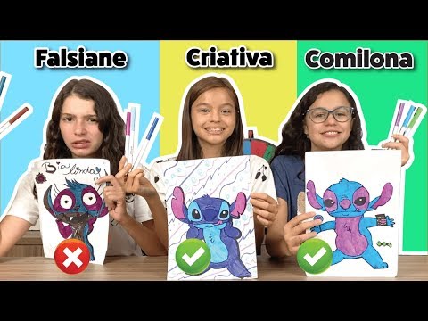 QUEM FIZER O MELHOR DESENHO GANHA!! Falsiane VS Criantiva Vs Comilona!!