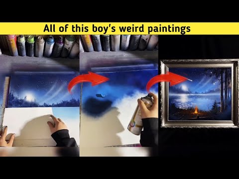 All of this boy's weird paintings.😱ছেলেটির পেইন্টিং দেখে চমকে যাবেন।