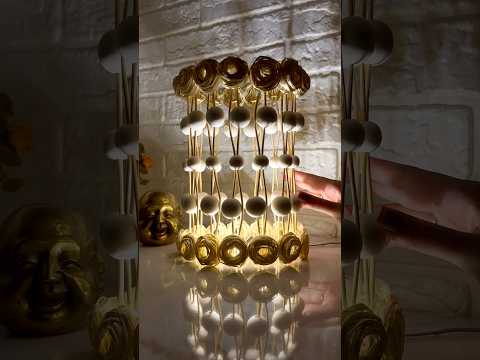 DIY Wood Bead Flower Lamp🤎🔥